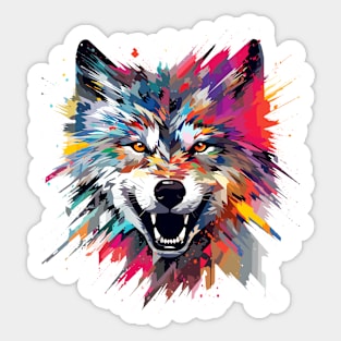 Wolf Animal Freedom World Wildlife Wonder Abstract Sticker